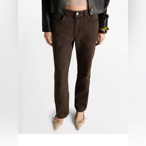 Mango Dark Brown Straight Leg Jeans - Picture 1 of 5